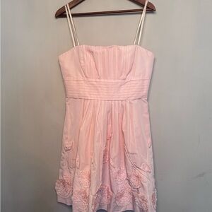 BCBGMaxAzria Pink Floral Strapless Mini Dress